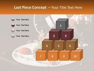 A Plate Of Food And A Glass Of Wine On A Table PowerPoint Template