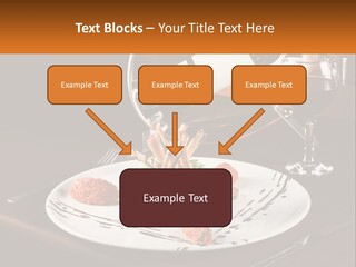 A Plate Of Food And A Glass Of Wine On A Table PowerPoint Template