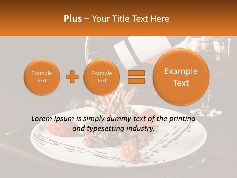 A Plate Of Food And A Glass Of Wine On A Table PowerPoint Template
