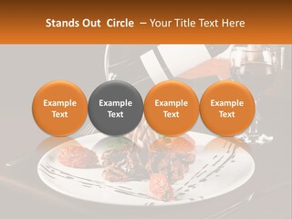A Plate Of Food And A Glass Of Wine On A Table PowerPoint Template