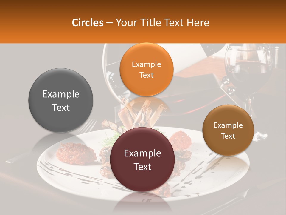 A Plate Of Food And A Glass Of Wine On A Table PowerPoint Template
