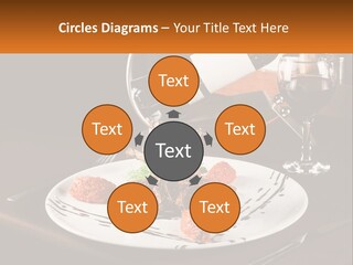 A Plate Of Food And A Glass Of Wine On A Table PowerPoint Template
