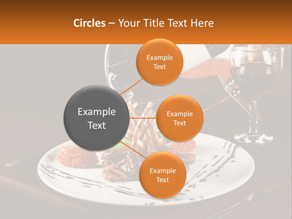 A Plate Of Food And A Glass Of Wine On A Table PowerPoint Template