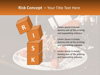 A Plate Of Food And A Glass Of Wine On A Table PowerPoint Template