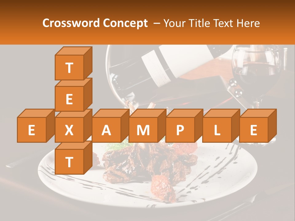 A Plate Of Food And A Glass Of Wine On A Table PowerPoint Template