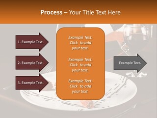 A Plate Of Food And A Glass Of Wine On A Table PowerPoint Template