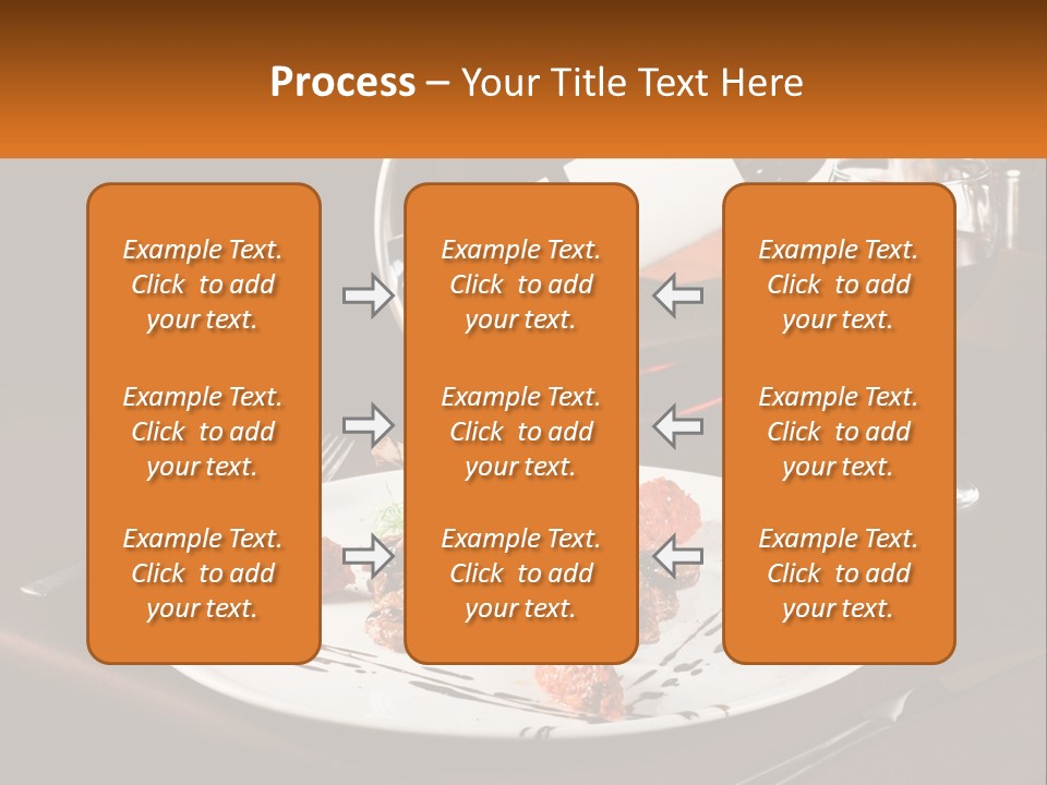 A Plate Of Food And A Glass Of Wine On A Table PowerPoint Template