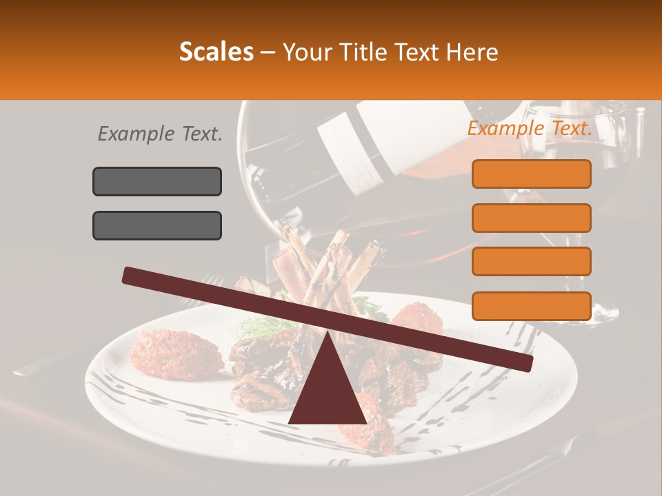 A Plate Of Food And A Glass Of Wine On A Table PowerPoint Template
