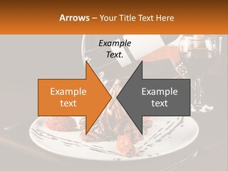 A Plate Of Food And A Glass Of Wine On A Table PowerPoint Template