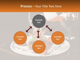 A Plate Of Food And A Glass Of Wine On A Table PowerPoint Template