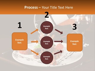 A Plate Of Food And A Glass Of Wine On A Table PowerPoint Template