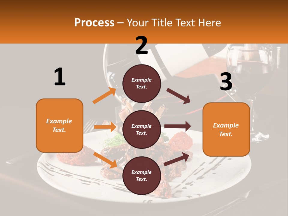 A Plate Of Food And A Glass Of Wine On A Table PowerPoint Template