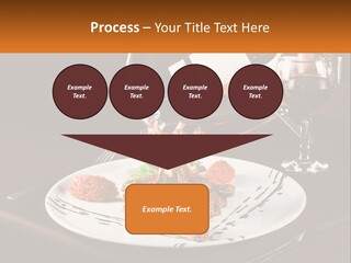 A Plate Of Food And A Glass Of Wine On A Table PowerPoint Template