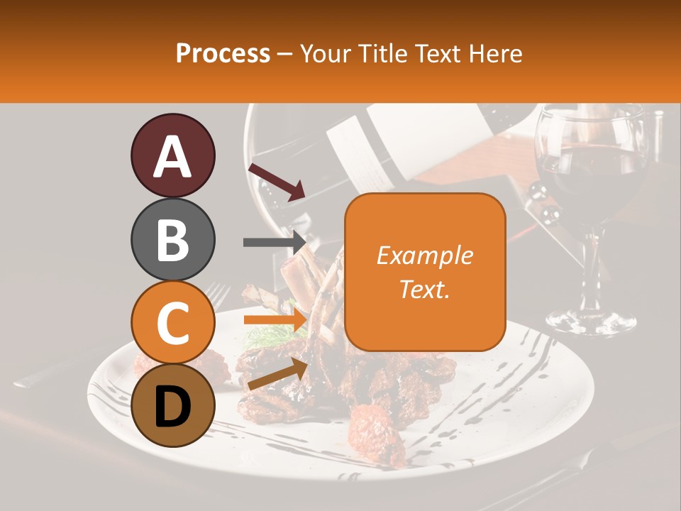 A Plate Of Food And A Glass Of Wine On A Table PowerPoint Template