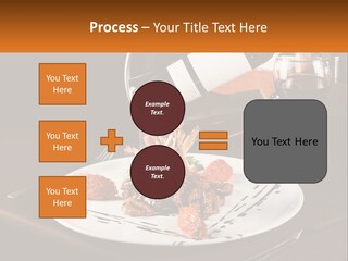A Plate Of Food And A Glass Of Wine On A Table PowerPoint Template