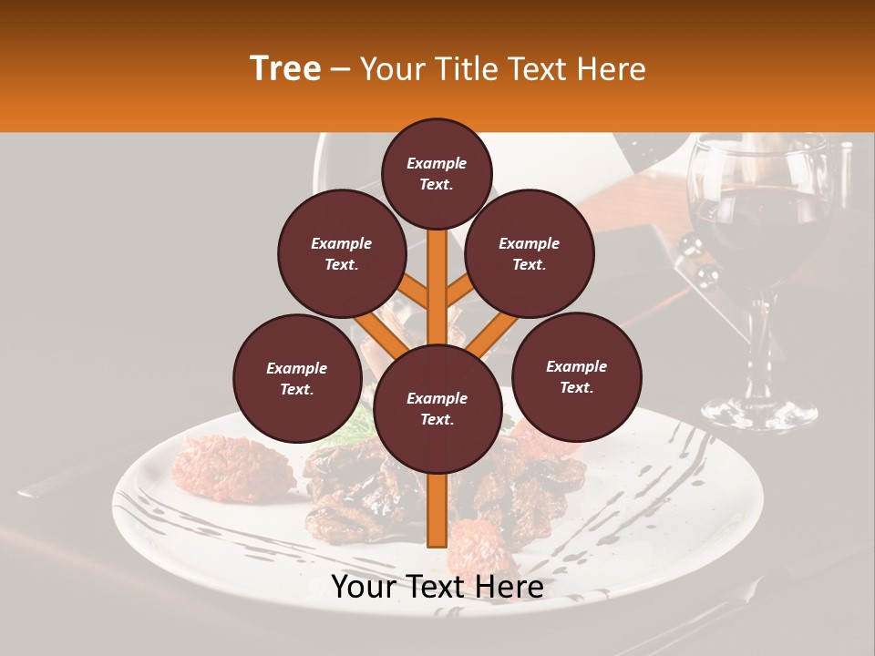 A Plate Of Food And A Glass Of Wine On A Table PowerPoint Template