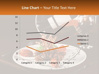 A Plate Of Food And A Glass Of Wine On A Table PowerPoint Template
