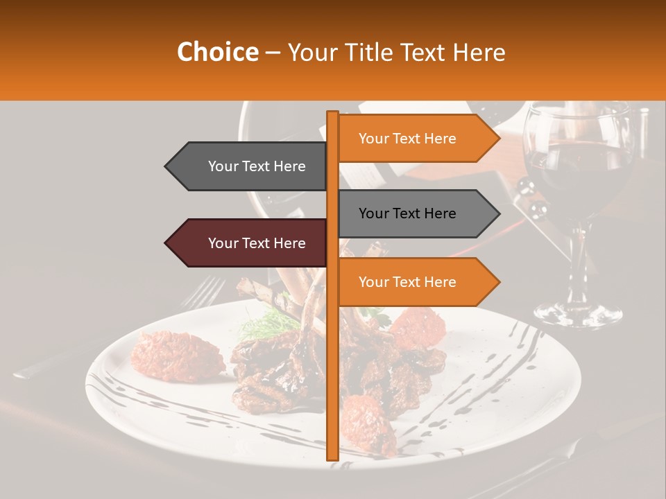 A Plate Of Food And A Glass Of Wine On A Table PowerPoint Template
