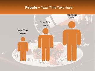 A Plate Of Food And A Glass Of Wine On A Table PowerPoint Template