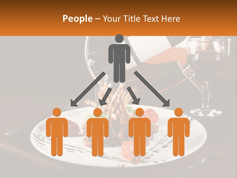 A Plate Of Food And A Glass Of Wine On A Table PowerPoint Template