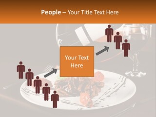 A Plate Of Food And A Glass Of Wine On A Table PowerPoint Template