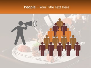 A Plate Of Food And A Glass Of Wine On A Table PowerPoint Template