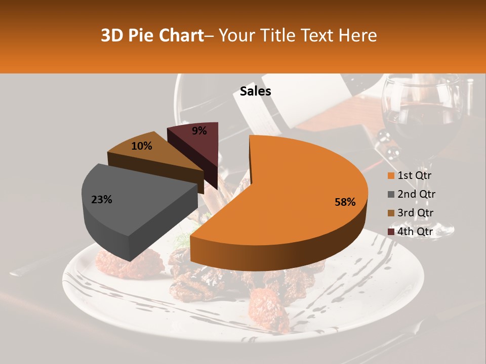 A Plate Of Food And A Glass Of Wine On A Table PowerPoint Template