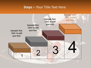 A Plate Of Food And A Glass Of Wine On A Table PowerPoint Template