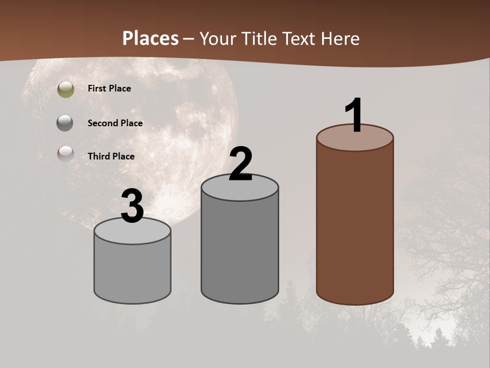 A Full Moon With Trees In The Background PowerPoint Template
