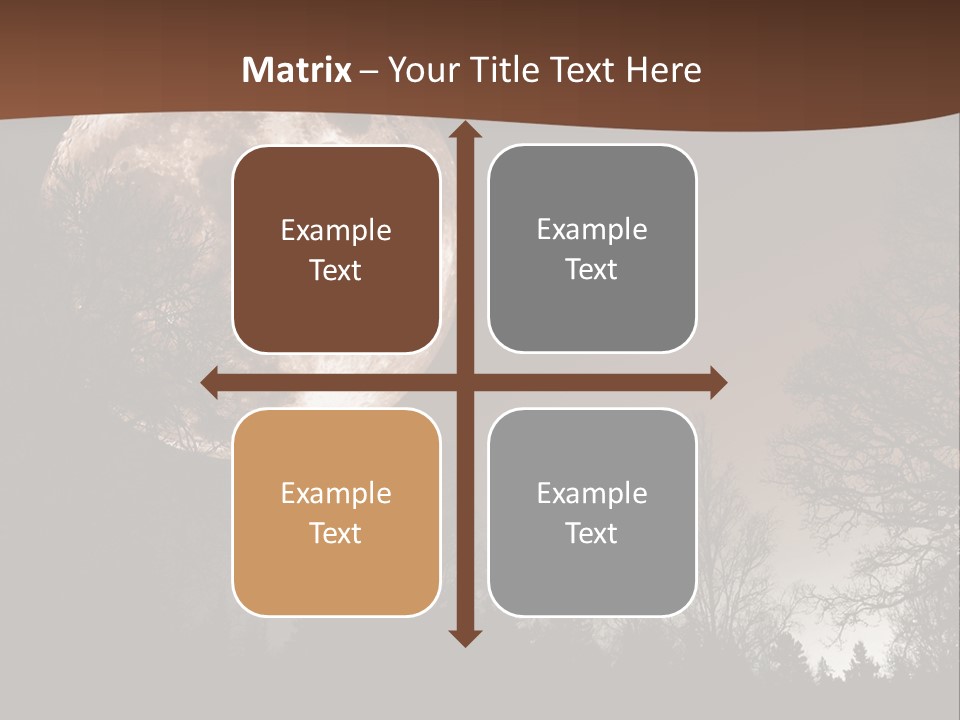 A Full Moon With Trees In The Background PowerPoint Template