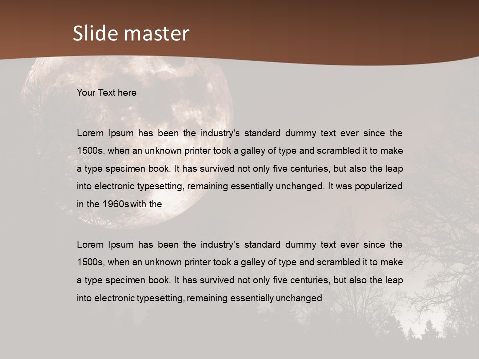 A Full Moon With Trees In The Background PowerPoint Template