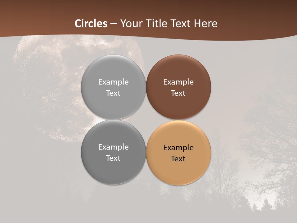 A Full Moon With Trees In The Background PowerPoint Template