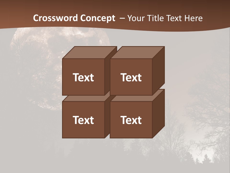 A Full Moon With Trees In The Background PowerPoint Template