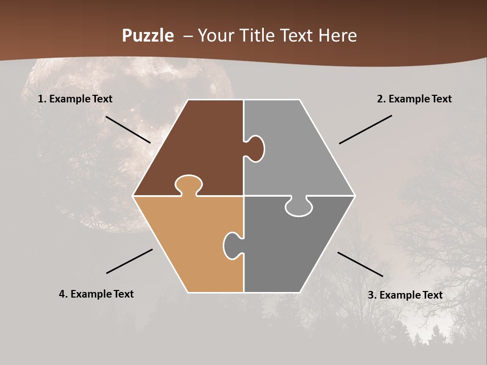 A Full Moon With Trees In The Background PowerPoint Template