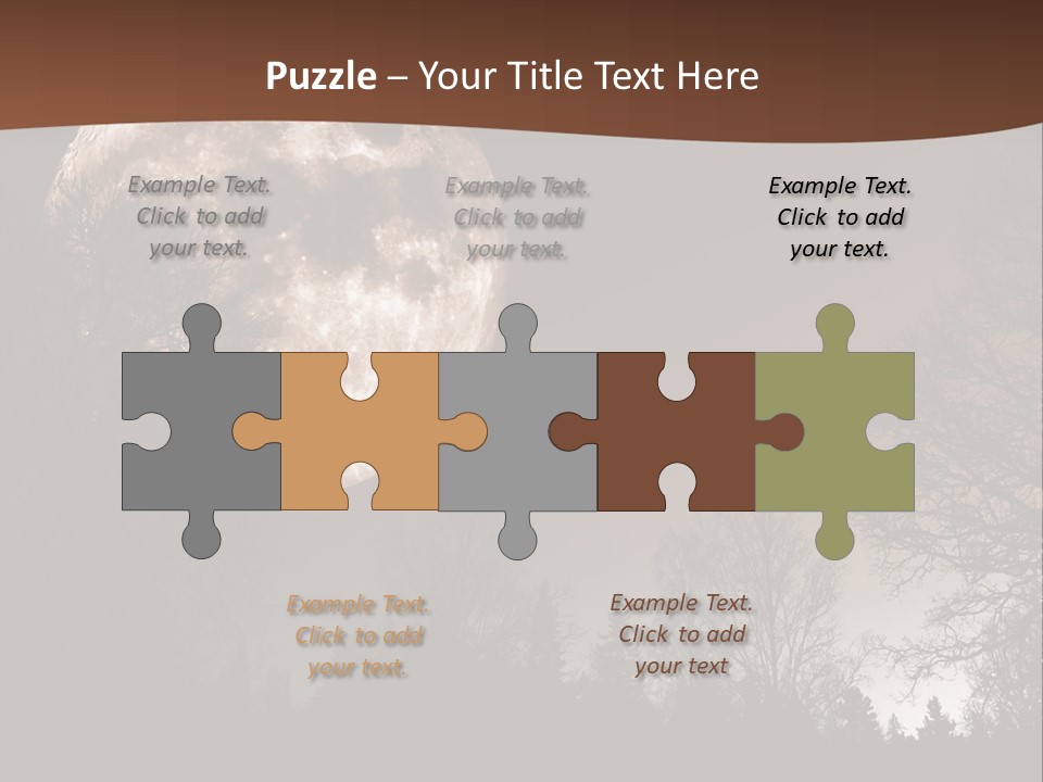 A Full Moon With Trees In The Background PowerPoint Template