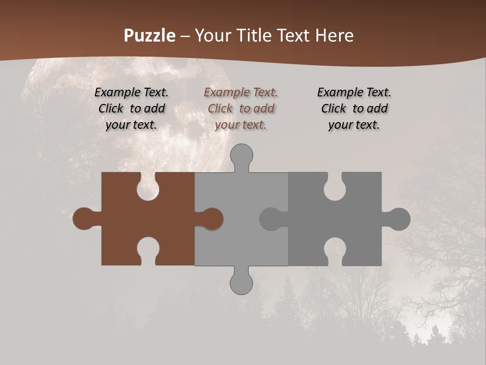 A Full Moon With Trees In The Background PowerPoint Template