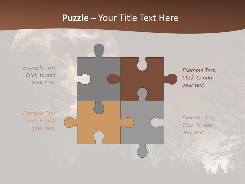 A Full Moon With Trees In The Background PowerPoint Template