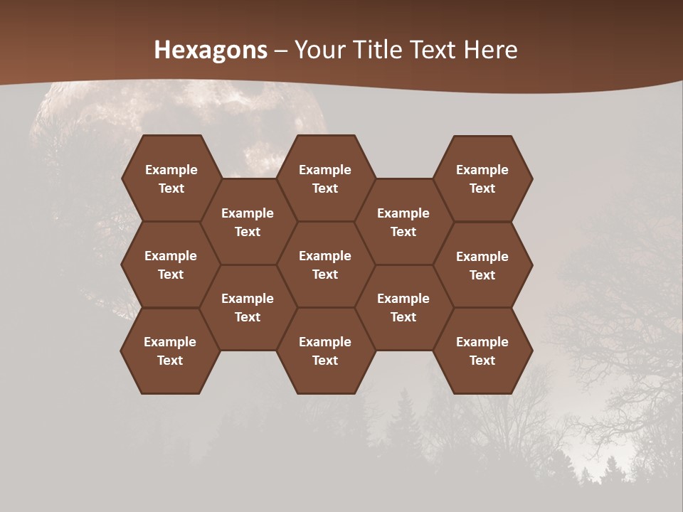 A Full Moon With Trees In The Background PowerPoint Template