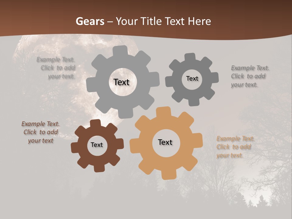 A Full Moon With Trees In The Background PowerPoint Template