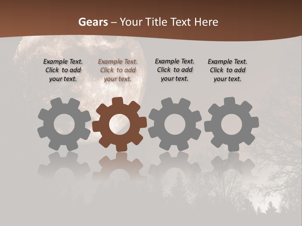 A Full Moon With Trees In The Background PowerPoint Template