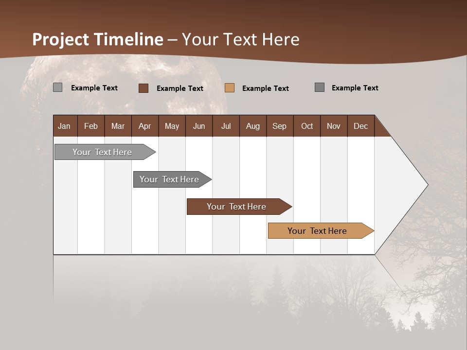 A Full Moon With Trees In The Background PowerPoint Template