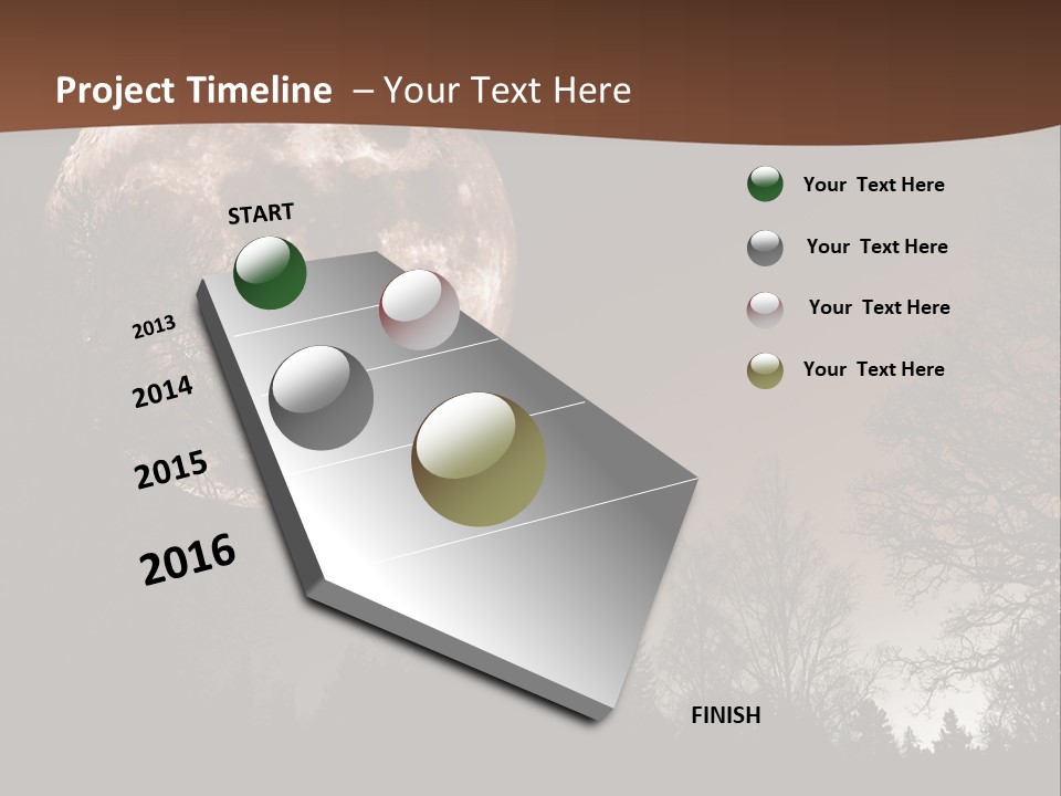 A Full Moon With Trees In The Background PowerPoint Template