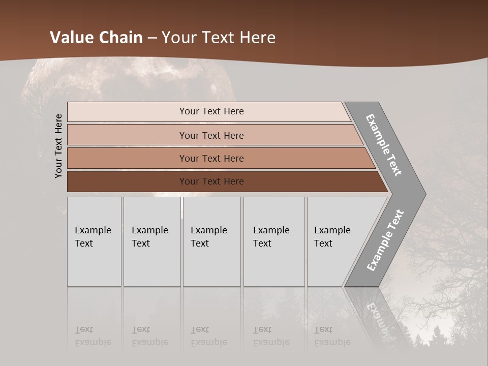A Full Moon With Trees In The Background PowerPoint Template