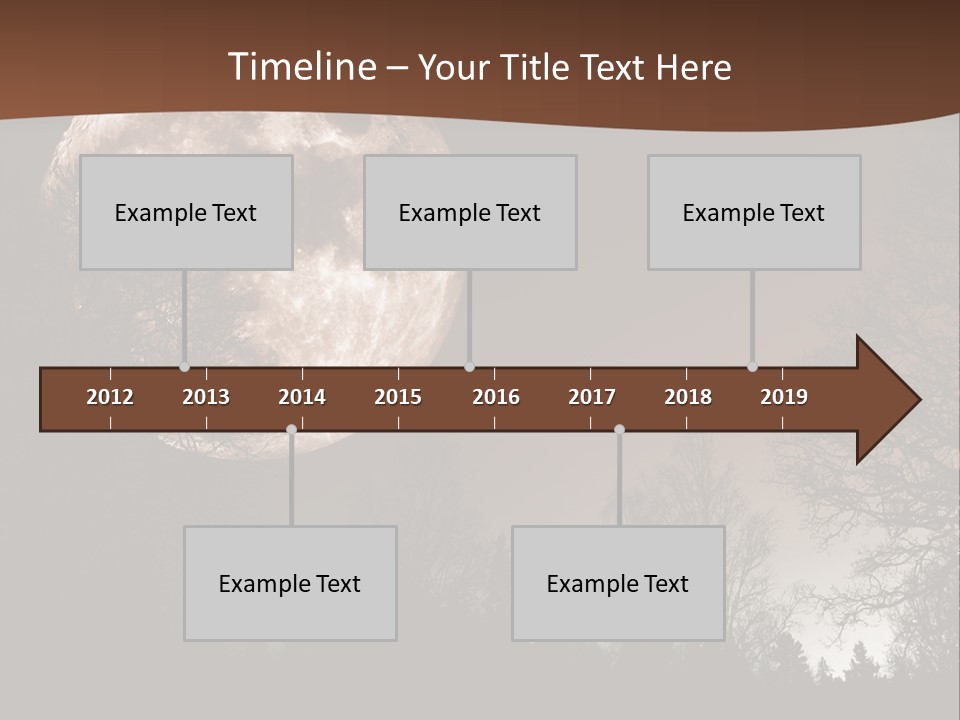 A Full Moon With Trees In The Background PowerPoint Template