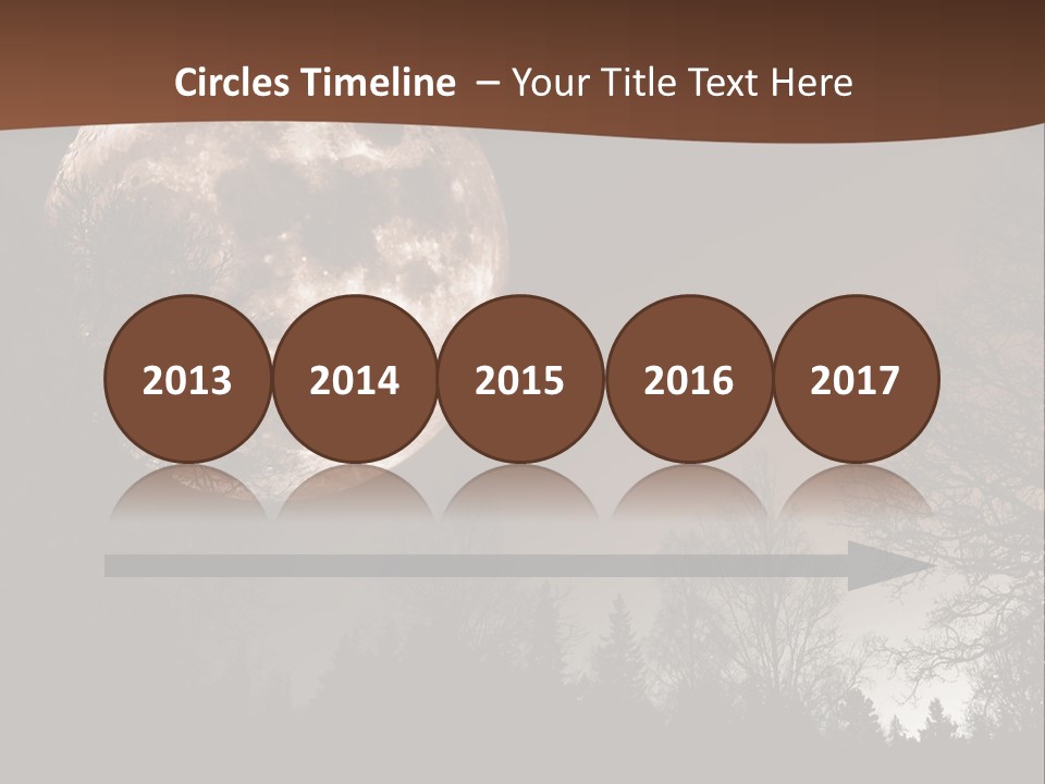 A Full Moon With Trees In The Background PowerPoint Template