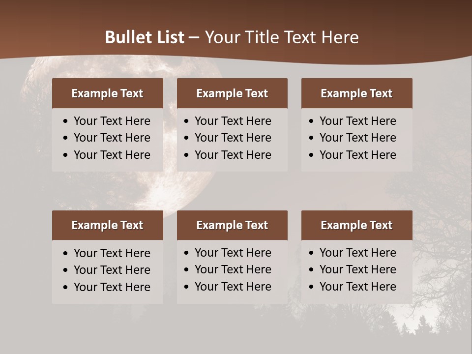 A Full Moon With Trees In The Background PowerPoint Template