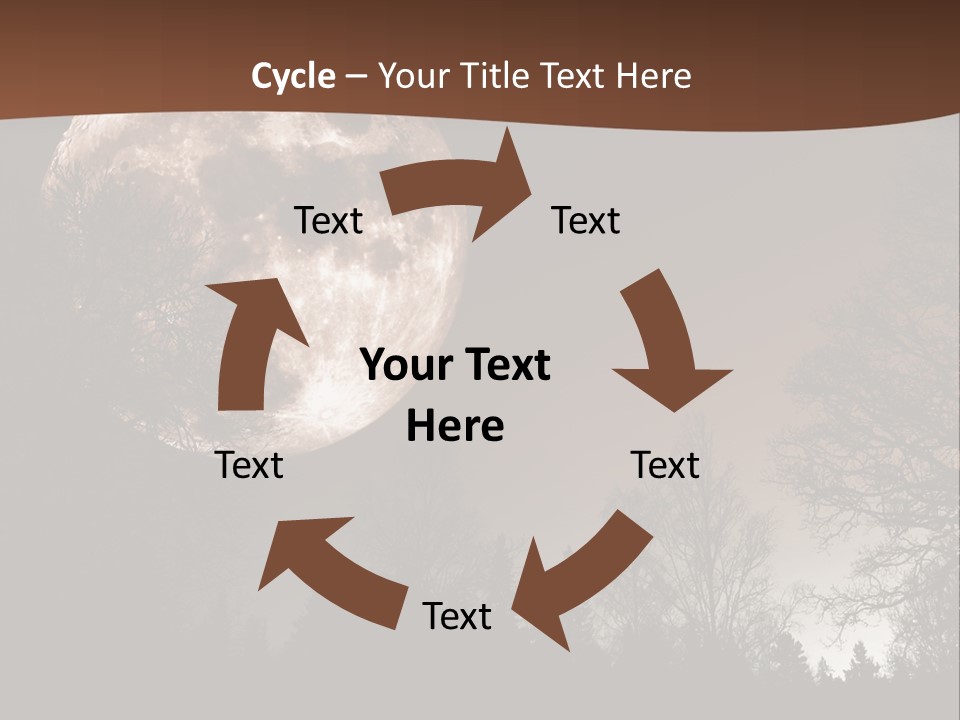 A Full Moon With Trees In The Background PowerPoint Template