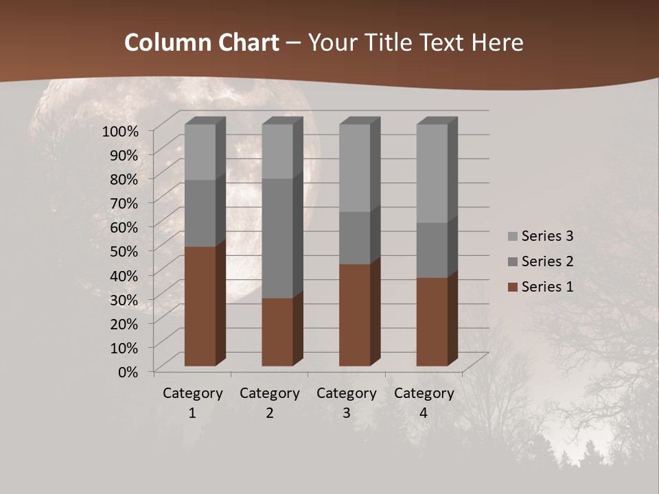 A Full Moon With Trees In The Background PowerPoint Template