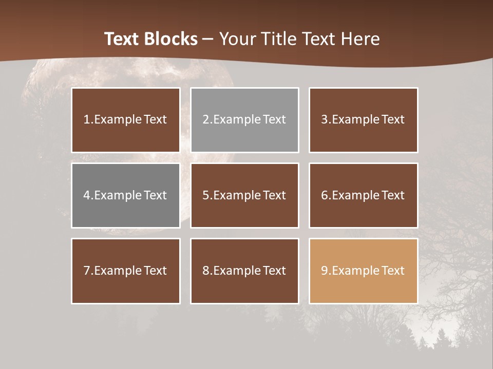 A Full Moon With Trees In The Background PowerPoint Template
