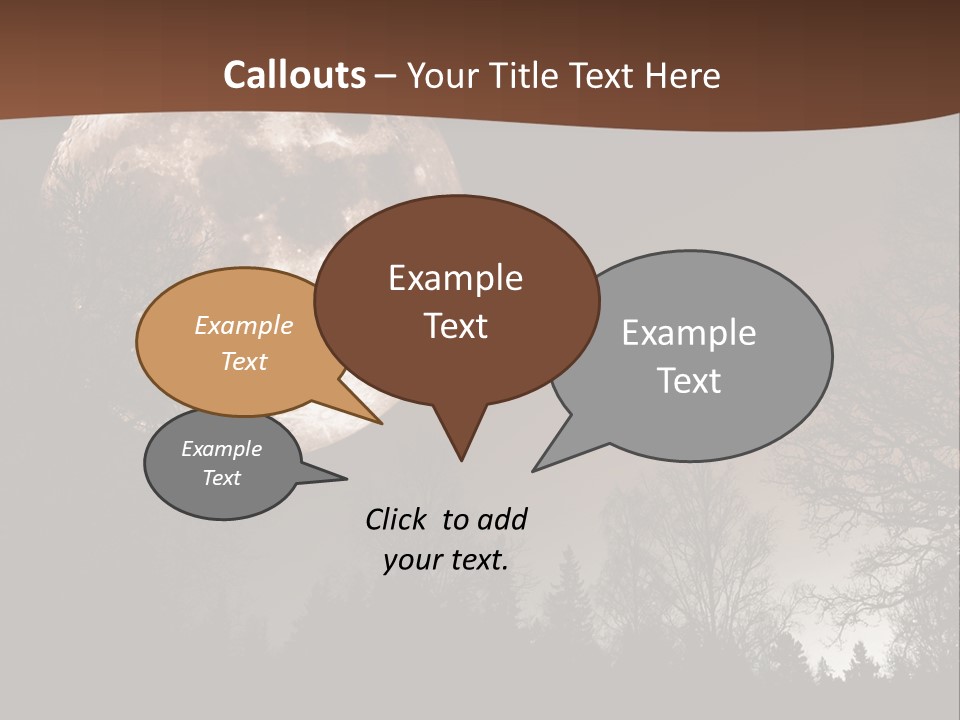 A Full Moon With Trees In The Background PowerPoint Template
